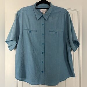 Vintage C.J. Banks Women’s 1X Blue Lightweight Short Sleeve Button down Shirt